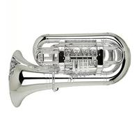 Euphonium Sets Tuba Euphonium Brass Instrument In B Flat Major Beginner Graded Exam Professional Performance Gold Plated Silver(Silver)