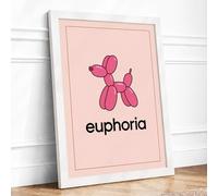 Euphoria Balloon Modern Framed Wall Art Print A1 (84.1×59.4cm) White, Wall Decor for Living Room, Bedroom, Office & Home, Ready to Hang, Art Gift