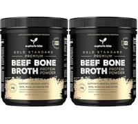 Euphoria Bliss Beef Bone Broth Powder 400g | Sweden Grass Fed | No Hormones or Additives | Unflavoured High Grade Beef Bone Broth | Halal (Pack of 2)