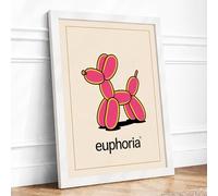 Euphoria Dog Modern Framed Wall Art Print A3 (42×29.7cm) White, Wall Decor for Living Room, Bedroom, Office & Home, Ready to Hang, Art Gift