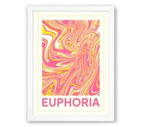 Euphoria in Motion Modern Framed Wall Art Print A2 (59.4×42cm) White, Wall Decor for Living Room, Bedroom, Office & Home, Ready to Hang, Art Gift