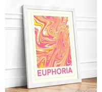 Euphoria in Motion Modern Framed Wall Art Print A4 (29.7×21cm) White, Wall Decor for Living Room, Bedroom, Office & Home, Ready to Hang, Art Gift