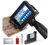 EUPLONG Handheld Inkjet Printer with 0.5 Inch Nozzle&4.3" Touch Screen-Portable Handheld Printer for Text/QR Code/Date/Barcode on Metal,Wood,Glass,Plastic (42ml Quick-Dry Ink,USB Rechargeable)