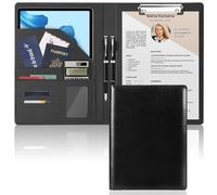 EUPLONG Padfolio Clipboard Folder,Portfolio Organizer Binder,All-in-One Padfolio with Business Card Holder,Ideal for Interviews,Resumes,and Conference/Legal Documents,Writing Pad with PU Leather