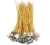 EUPNHY 100 PCS 8 inch Thick Hemp Wicks in 3mm Diameter, Pre-Waxed by 100% Natural Beeswax & Tabbed, Beeswax Wicks for Candle Making.
