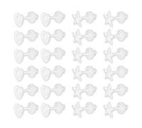 EUPSIIU 12 Pairs Plastic Star Heart Post Stud Earrings - Hypoallergenic, Invisible, Clear Studs for Sensitive Ears