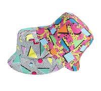 EUPSIIU 2 Pcs 80s Bucket Hats for Men Women - Funny Disco, Cute Print Beach & Fisherman Hats for Hip hop Party - Reversible, Portable, Printed