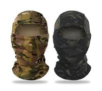 EUPSIIU 2 Pcs Balaclava Face Mask, Camo Balaclava Face Mask for Men, UV Protector Mask, Breathable Windproof Mask, Scarf Head Cover for Motorcycle, Cycling, Running, One Size (Camo, Black Camo)