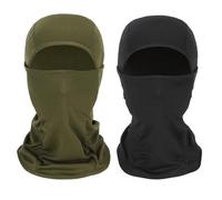 EUPSIIU 2 Pcs Balaclava Face Mask, Ski Face Mask, UV Protector Mask, Motorcycle Cycling Neck Warmer for Helmet, Soft Breathable Windproof Mask for Fishing Cycling Running, One Size (Black, Army Green)