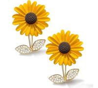 EUPSIIU 2 Pcs Cute Sunflower Brooch Pin, Golden Sunflower, Plant Flower, Elegant Collar Pins Accessories for Women Girls (Gold)