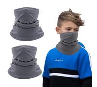 EUPSIIU 2 Pcs Kids Neck Warmer, Winter Neck Warmer Gaiter Fleece, Tube Scarf, Windproof Neck Scarf, Kids Ski Mask, Thermal Mask for Outdoor Sports Skiing Running Boys and Girls, One Size (Grey)