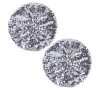 EUPSIIU 2 Pcs Women Sparkly Sequins Beret Hat, Flash Sequined Headdress Shining Beanie Cap Dancing Hat for Girls Festival Party Club, Fun Costume Stretch Mermaid Dancing Cap, One Size (Silver)