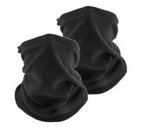 EUPSIIU 2 Pieces Neck Warmer Fleece Windproof Snood Neck Gaiter for Men Women Face Cover Scarf Face Tube Scarf Headwear Outdoor Sports Skiing Running Cycling, Black, one Size (Black)