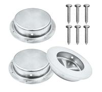 EUPSIIU 3 Pack Flush Recessed Sliding Round Door Pull Handles Hidden Stainless Steel Finger Pulls Hidden Handle,Recessed Sliding Door Handles,for Pocket Door Closet Door Barn Door (Silver)