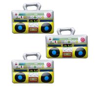 EUPSIIU 3 Pack Inflatable Boombox Radio Blow Up Speaker, Inflatable Balloons Musical Instruments Accessories, Rock Star Toy for Kids Adult Disco Fancy Dress Retro Theme Party Hippie Costume Prop