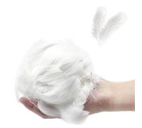 EUPSIIU 400 Pieces Feathers for Crafts, White Feathers, Natural Goose Feathers for Crafting DIY, White Feather Ornament, for Decoration Dreamcatcher Party Wedding Costumes (White)