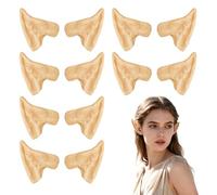 EUPSIIU 6 Pairs Elf Ears, Pixie Elf Ear, Latex Goblin Ears Pointed Ears Fake Ears Prosthetic Elf Ears, Halloween Christmas Cosplay Masquerade Ball Elven Vampire Ears Fancy Dress Accessories (Beige)
