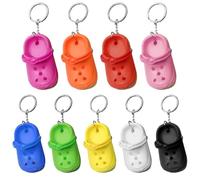 EUPSIIU 9 Pcs Mini Shoe Keychain, Slippers Keychains, Croc Keychain, Croc Keyring, Shoe Charms Keyring Bag Pendant Accessories for Keys Bag DIY Gifts Kids Girls Boys Adults (Multicolor)