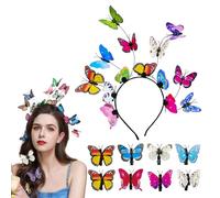 EUPSIIU Butterfly Headband and 8 Pack Butterfly Hair Clips, Colorful Festival Accessories for Women Girls Kids, Wedding Party Favors Supplies