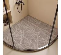 EUPXRHY Corner Shower Mat Non Slip Anti Mold, Curved Non Slip Bath Mat for Shower, PVC Loofah RV Shower Mat for Corner and Round Stand Up Shower, Quick Drying, Easy To Clean,E,70x70cm(28x28inch)