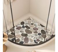 EUPXRHY Curved Non Slip Bath Mat for Shower, Corner Shower Mat Non Slip Anti Mold, RV Shower Mat for Corner Inside Shower, Quick Drying Triangle Shower Mat, Easy to Clean,A,65x65cm(26x26inch)