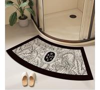 EUPXRHY Curved Shower Mats Grey, Strong Absorbent Curved Bath Mat for Round and Corner Shower, Fast Drying Corner Bath Mat, Rubber Non-Slip Bottom Shower Mat Outside Shower,C,18x40inch/45x100cm