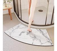 EUPXRHY Fast Drying Curved Shower Mats for Round and Corner Shower, Curved Bath Mat, Fast Absorbent Corner Bath Mat, Rubber Non-Slip Bottom Shower Mat Outside Shower, 45x100cm(18x40inch),C