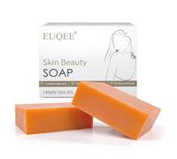 EUQEE Vitamin C Kojic Acid Soap, Vitamin C Soap Bars with Vitamin C, Niacinamide for Hydrating Face and Body For Radiant Glow Skin, Nourishing, Moisturizing with a Foaming Net (2x142g)