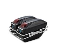 EUQIXMR for Y&amaha Motorcycle Side Boxs Luggage Tank Saddle Bags Side Trunk(Glitter Black)