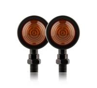 EUQIXMR Turning Blinker For Kymco For Downtown 300i 350i 200i Retro Motorcycle Turn Signal Light Bullet Running Lights Blinkers 12V Indicator Lamp(Black,1pair)