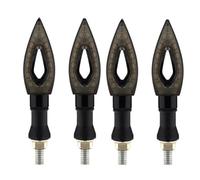 EUQIXMR Turning Blinker For Z900RS ZZR600 Z250 ZX6R ZX10R Motorcycle Lamp Short Turn Signal Lights Blinkers Flashers 12V Indicator Lamps(Black,2 Pair)