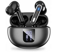 EUQQ Wireless Earbuds with Hi-Fi Bass Stereo,6 ENC Mics for AI Clear Calls,Bluetooth 6.1 In-Ear Headphones,36H Playtime, IPX7 Waterproof Earphones, LED Display,USB-C Fast Charging for iPhone&Android