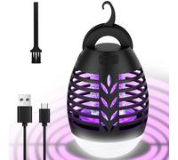 EUQQZU Mosquito Killer Lamp Electric Portable Camping Lamp, Tent Light with 3 Brightness Mini Bug Zapper USB Rechargeable & IP66 Waterproof with Hook, Fly Zapper Mosquito Trap for Camping Outdoor