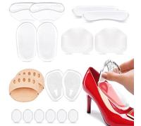 EUQUD 16PCS Forefoot Pads Set for Women, High Heel Inserts, Anti-Slip Gel Insoles, Reusable Metatarsal Pads, Cushion Inserts for Heels, Pain Relief for Ball of Foot & Plantar Support