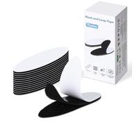 Euqvunn 12 Pairs Hook and Loop Tape, No Edge Lift Hook and Loop Fasteners, Black Double Sided Self Adhesive Tape Reusable Nylon Fastener Tape for DIY, Home