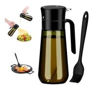 Euqvunn 2-in-1 Oil Spray Bottle with Basting Brush, 580ml Light-Proof Glass Olive Oil Dispenser to Preserve Freshness, Ideal for Salad, Baking, Grilling, and Air Frying