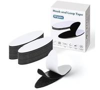 Euqvunn 22 Pairs Hook and Loop Tape, No Edge Lift Hook and Loop Fasteners, Black Double Sided Self Adhesive Tape Reusable Nylon Fastener Tape for DIY, Home