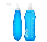 Euqvunn 2PCS Collapsible Water Bottle - BPA- free TPU, Reusable Soft Flask 500ML - Dust and Leak Proof for Hydration Vest, Outdoor Running, Hiking, Camping, Cycling, Travel