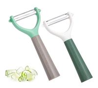 Euqvunn 2pcs Vegetable Peelers, Y-Shaped Potato Peeler for Kitchen, Swivel Fruit Peeler with Non-Slip Handle, Stainless Steel Carrot Peeler, 14,7cm x 7,5cm, Green