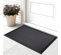 Euqvunn 3D Mesh Door Mats Outdoor, 45x75cm Low Profile Dirt Trapper Floor Mat, Easy-to-Clean Non-Slip Dirt Defender Door Mat for Covered Porch, Entrance, Patio, Garden, Outdoor(black)
