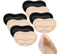 Euqvunn 4 Pairs Heel Cushion Pads, Heel Grips for Shoes, Heel Pads for Shoes Too Big, Anti-Slip Heel Insoles Protectors to Prevent Heel Slipping Out Rubbing for Ladies Women Men, Black Nude
