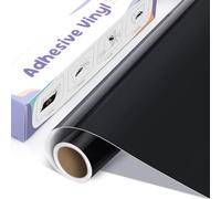 Euqvunn Black Vinyl 12" x 10 ft, Premium Permanent Vinyl for Crafting, Decals, Signs, and DIY Projects - Durable, Easy to Cut and Apply, Ideal for Custom Designs