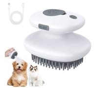 Euqvunn Cat Steam Brush, 3 in1 [Massage, Spray & Hair Removal], Steam Brush For Cats, Rechargeable Silicone Dog Steam Brush, for Cats & Dogs | Ultra-Quiet Design for Long & Short-Haired Pets (Gray)