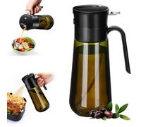 Euqvunn Oil Spray Bottle, 2-in-1 Oil Dispenser&Sprayer Light-blocking Glass Bottle[Fine Spray & Clog-Resistant Filter] Sprayer for Kitchen Cooking, Air Fryer, Olive Oil/Vinegar/Sauce 580ml