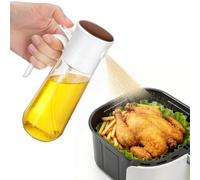 Euqvunn Oil Spray Bottle, 280 ml Glass Oil Dispenser with Fine Mist & Stainless Steel Filter, Refillable Oil Sprayer for Cooking, Air Fryer, BBQ, Salad, Vinegar & Sauce
