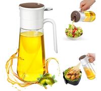 Euqvunn Oil Spray Bottle 580ml, 2-in-1 Oil Dispenser & Sprayer Glass Bottle for Kitchen, Fine Mist & Clog-Resistant for Olive-oil, Air Fryer, Kitchen Cooking