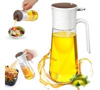 Euqvunn Oil Spray Bottle 580ml, 2-in-1 Oil Dispenser&Sprayer Glass[Fine Spray & Clog-Resistant Filter] for Kitchen Cooking, Air Fryer, Oven,Vinegar/Sauce
