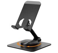 Euqvunn Stable Base Phone Stand - Height Adjustable, 360° Free Rotation Holder for All Mobile Phones & Tablets, black