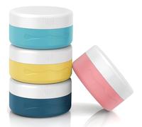 Euqvunn Travel Pots for Toiletries, Travel Containers TSA Approved Travel Tubs 40ml, Silicone Leak-proof Travel Cosmetic Containers with PP Lids for Cosmetic Face Body Hand Cream (4 Pack)