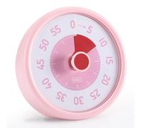 Euqvunn Visual Timer for Kids, 60 Minute Visual Countdown Timer with Silent Operation, Kids Time Management Tools for Desk Study,Cooking (Pink)